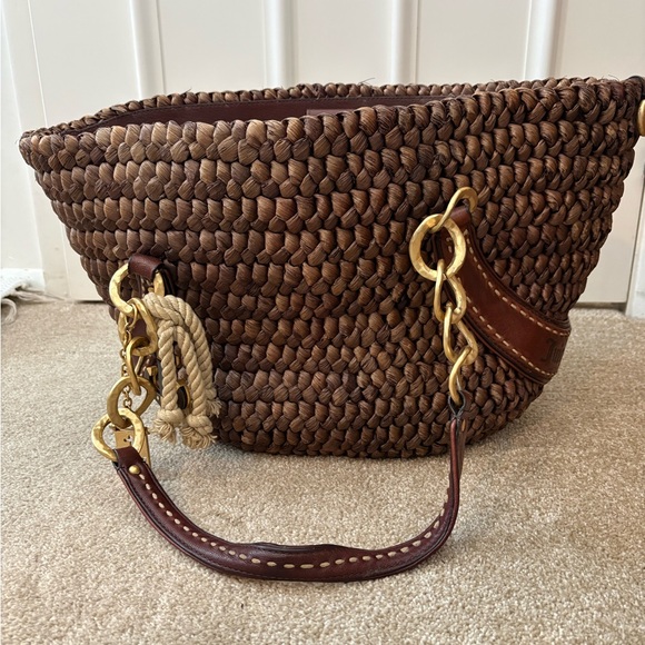 Juicy Couture Handbags - Juicy Couture Brown Woven Tote with Gold Accents